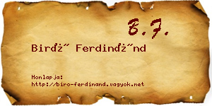 Biró Ferdinánd névjegykártya
