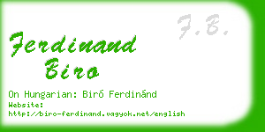 ferdinand biro business card